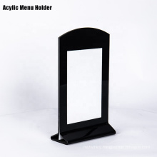 Factory Wholesale Any Design Custom Shape Black Acrylic Menu Card Holder